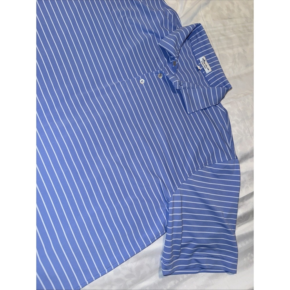 Peter Millar Summer Comfort Golf Polo Blue Striped Men's 2XL